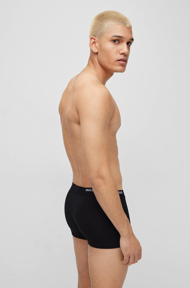 HUGO Herren TRUNK FIVE PACK Fünfer-Pack eng anliegende Boxershorts aus Stretch-Baumwolle mit kurzem