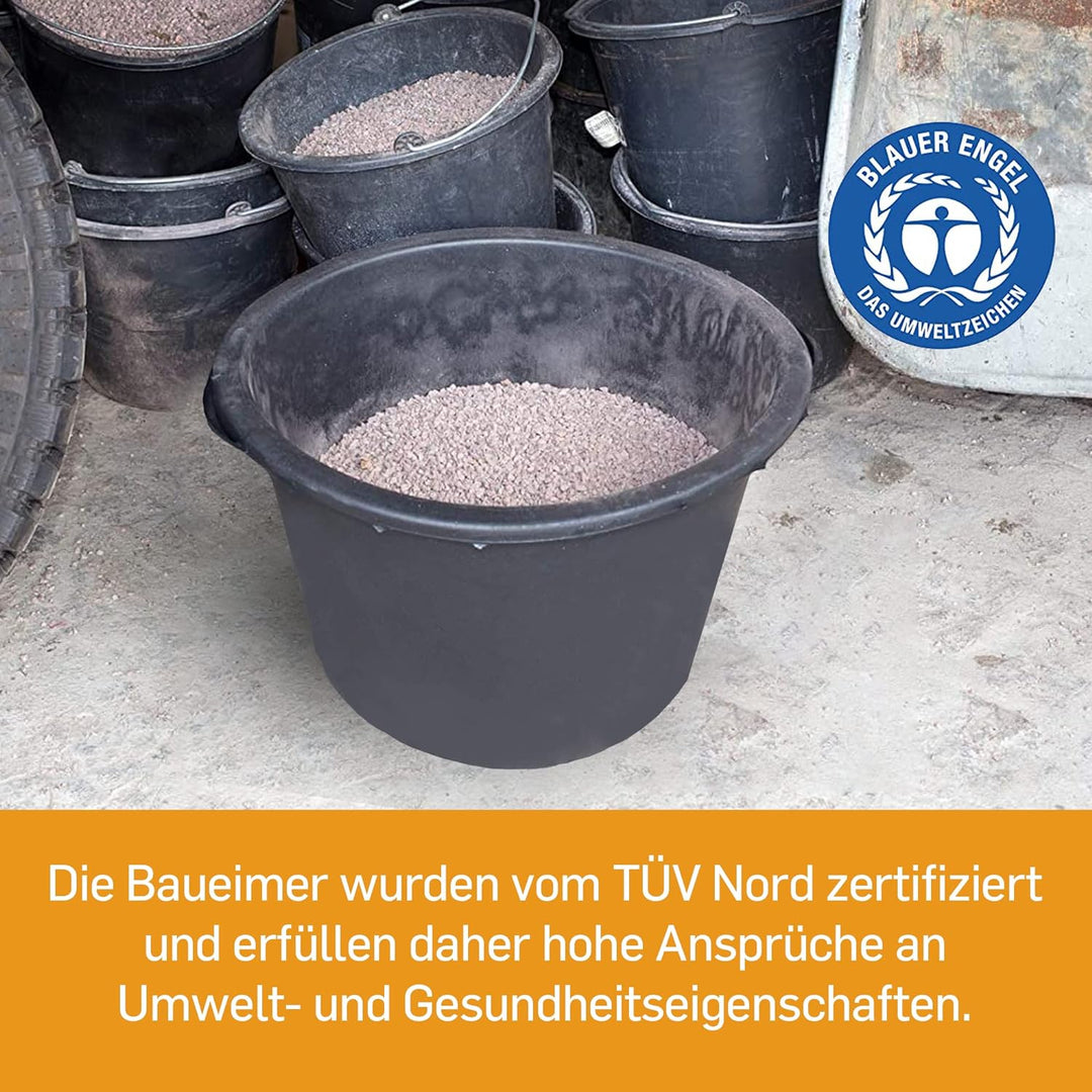 Hossi's Wholesale 10x Mörtelkübel 65l aus Kunststoff, stabile Maurerkübel, Baueimer für Baustelle un