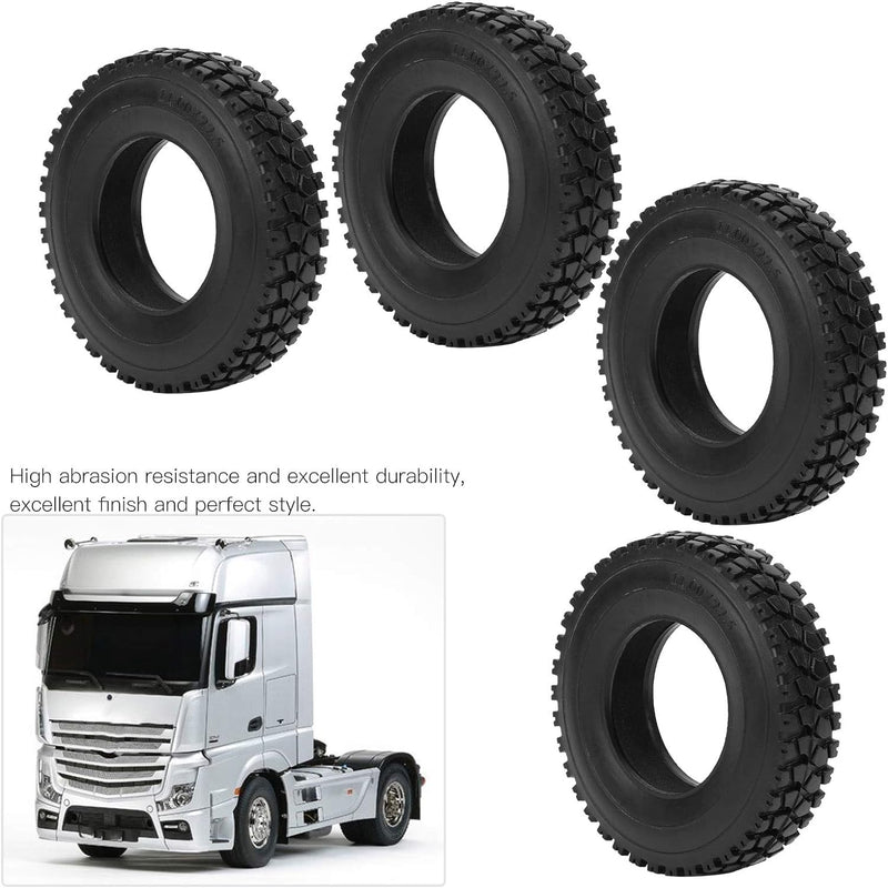 VGEBY RC Autoreifen, Crushed Stone Strukturierte Reifen 20mm 4Pcs für 1:14 T Amiya Tractor Truck