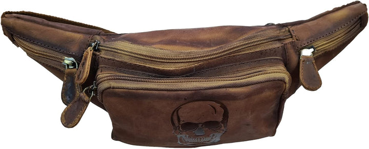 Echt Leder Gürteltasche Hüfttasche Bauchtasche Skull Totenkopf Solo von Einkaufszauber