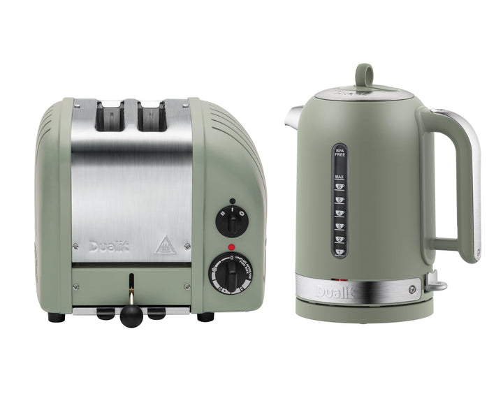 Dualit NEWGEN Toaster 2 Scheiben, ProHeat®-Heizelemente, handgefertigt UK | salbeigrünes Edelstahlge