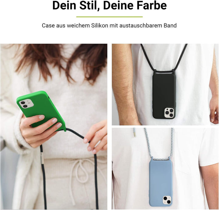 Artwizz HangOn Case kompatibel mit iPhone 14 Pro - Elastische Schutzhülle aus Silikon als Handykette