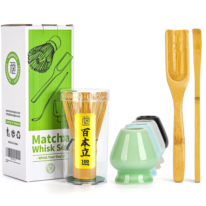 TEANAGOO Matcha Set| MatchaBesen| matcha zubehör| Matcha Whisk, 4 Stück traditionelles Matcha-Besen-