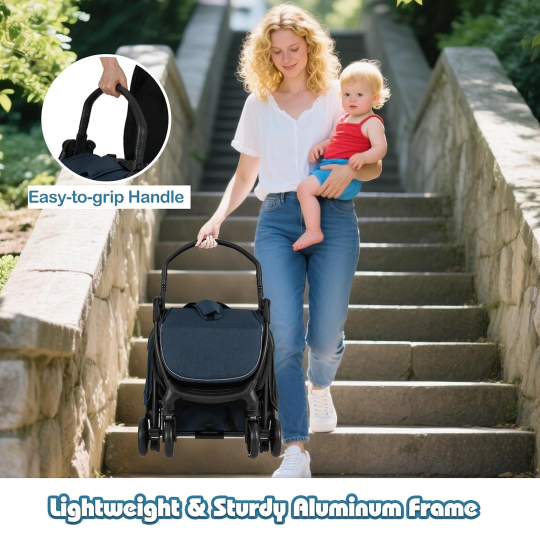LIFEZEAL Klappbarer Kinderwagen, Kinderbuggy mit verstellbarer Rückenlehne, Buggy mit Schlaffunktion