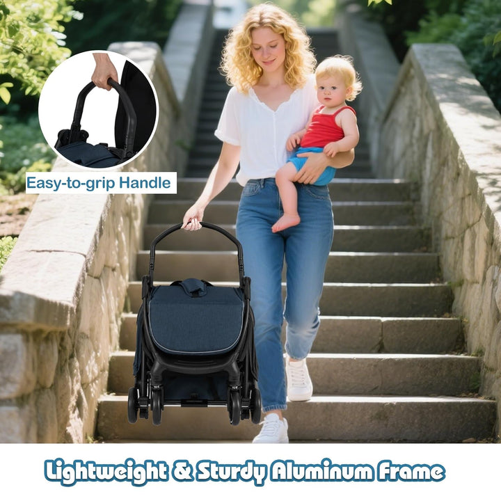 LIFEZEAL Klappbarer Kinderwagen, Kinderbuggy mit verstellbarer Rückenlehne, Buggy mit Schlaffunktion