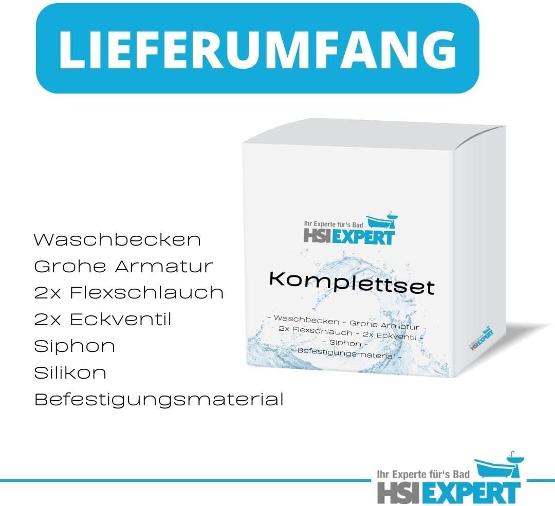 Geberit Waschtisch Waschbecken 65 cm Armatur Siphon Eckventil Komplettset