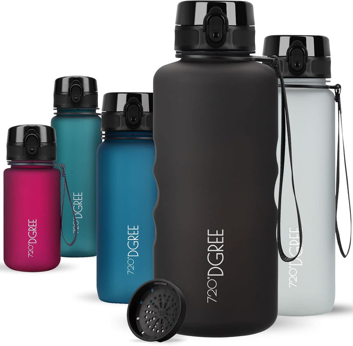 720°DGREE Trinkflasche 2l “uberBottle“ softTouch +Sieb - BPA-Frei - XXL Wasserflasche für Gym, Fitne