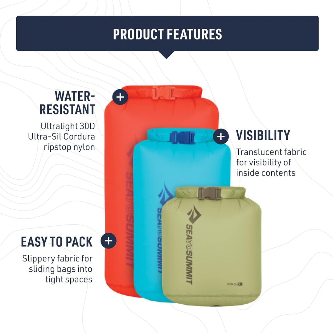Sea to Summit - Ultra-SIL Dry Bag Set (3L, 5L, 8L) - wasserdichte Tasche & Aufbewahrung - Rollversch