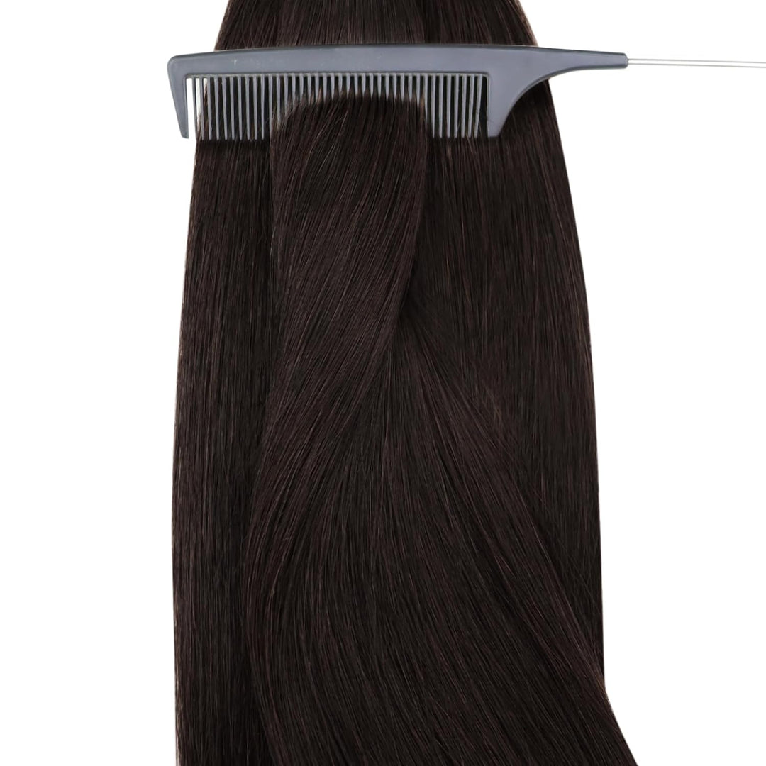 YoungSee Nanoring Extensions Braun 60 cm Nano Ring Haare Nanoring Extensions Echthaar Dunkelbraun Na