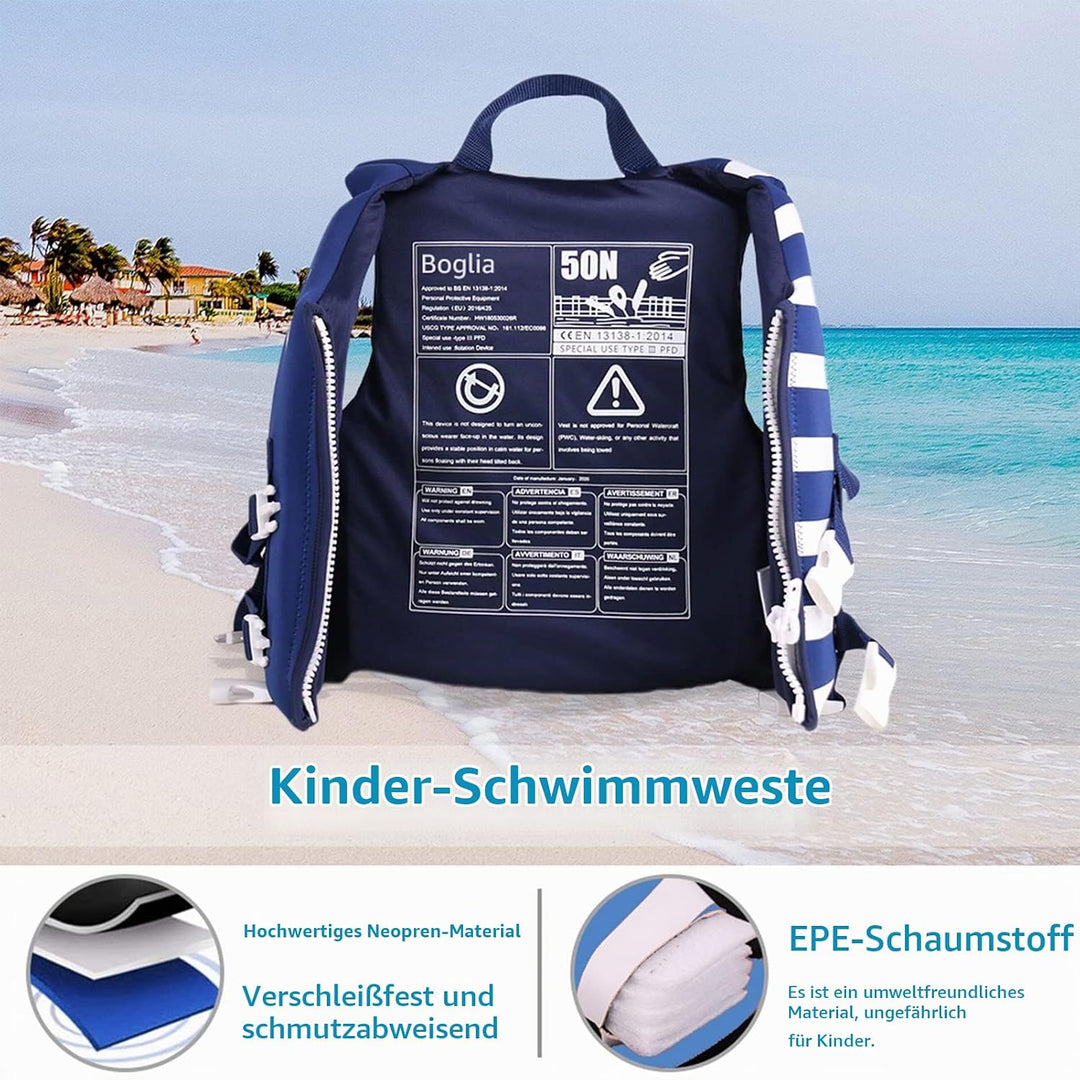 PROTAURI Kinder Schwimmerjacke - Jungen Mädchen Neopren Schwimmen Jacke Kleinkind Schwimmen Lernen B