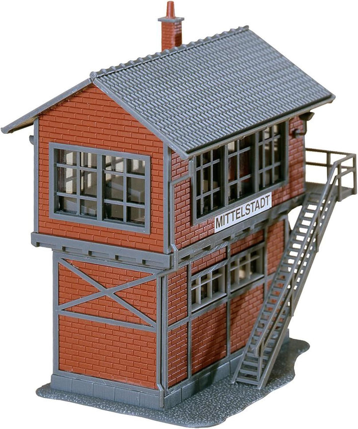 FALLER Stellwerk Mittelstadt Modellbausatz mit 364 Einzelteilen 83 x 62 x 101 mm I Modelleisenbahn Z