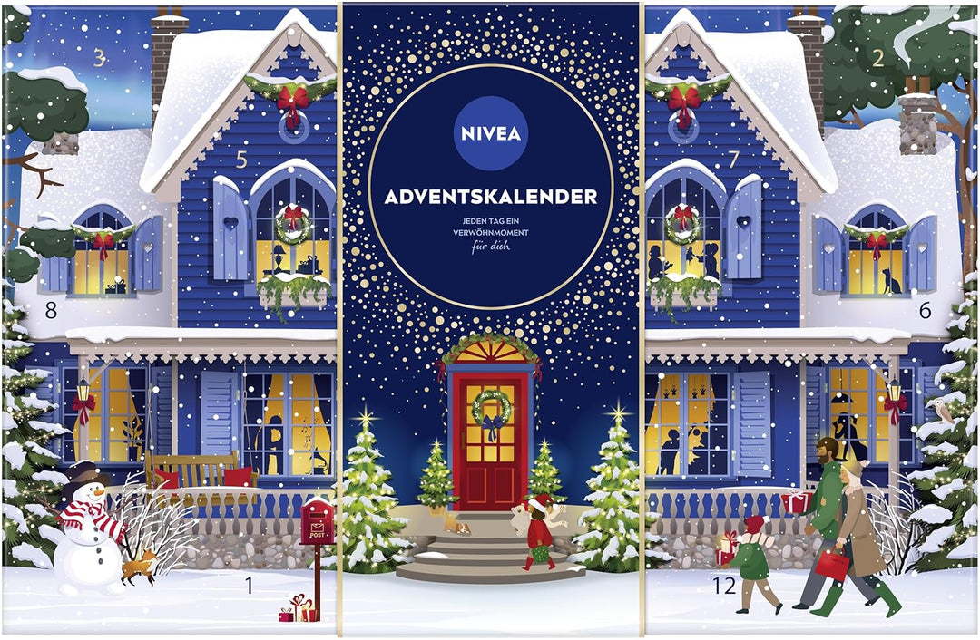 NIVEA Adventskalender 2025 – 24 Türchen mit verwöhnenden Überraschungen, Weihnachtskalender mit Pfle