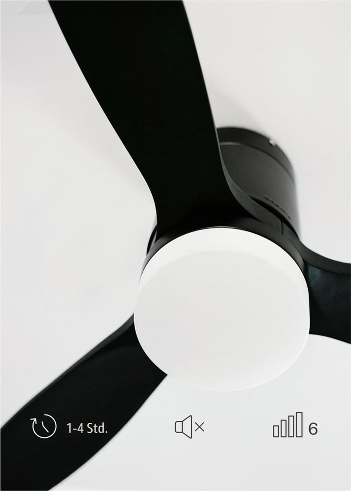 CREATE / WINDCALM S/Deckenventilator ABS mit Beleuchtung Schwarz mit Fernbedienung / 40W, leise, Ø11