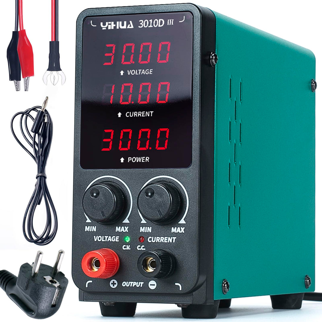 YIHUA 3010D-III DC Labor Netzteil 30 V 10A Regelbar Bench DC Labornetzgerät Regelbar mit Krokodilkle