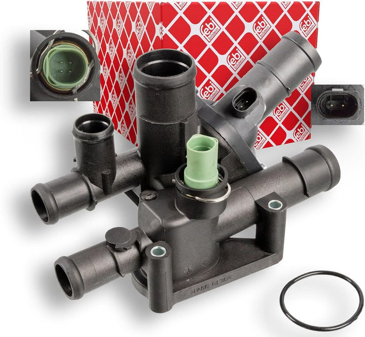 febi bilstein 108008 Thermostat mit Gehäuse, Dichtung und Temperatursensor, 1 Stück