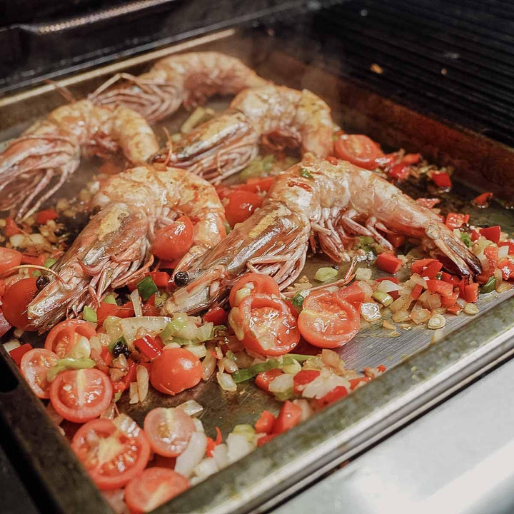 SANTOS einsetzbare Grillpfanne/Einsatzpfanne - Edelstahl Plancha - 32,7x44,9x4cm - für versch Napole