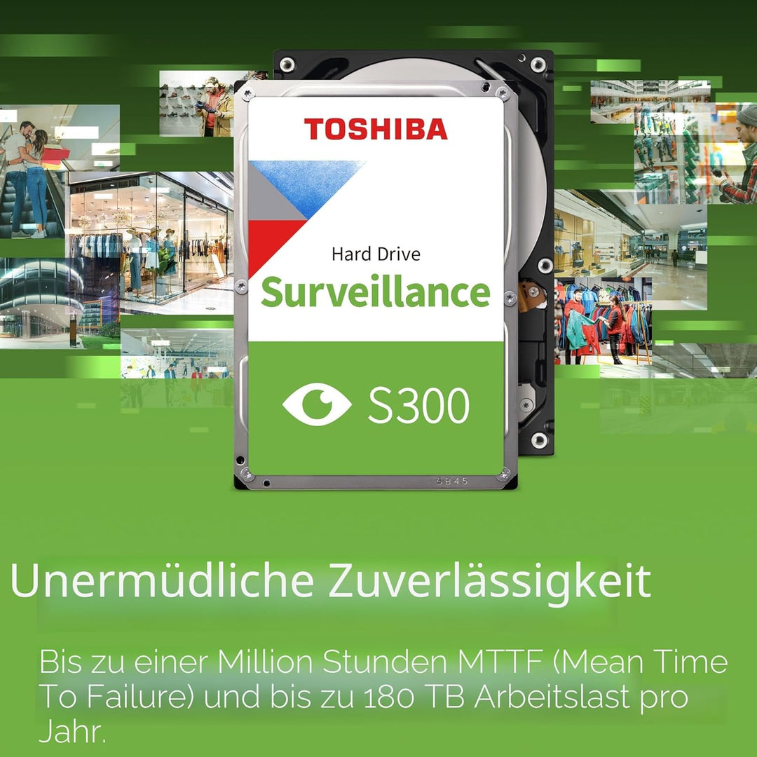 Toshiba 6TB S300 Surveillance HDD - 3.5' SATA Internal Hard Drive Supports up to 64 HD cameras at a