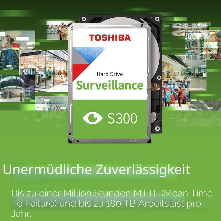 Toshiba 6TB S300 Surveillance HDD - 3.5' SATA Internal Hard Drive Supports up to 64 HD cameras at a