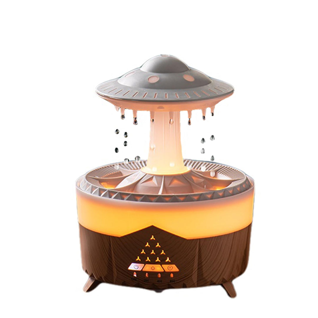 ThreeH UFO Design äTherische öLe Diffuser & Luftbefeuchter mit Regentropfen Effekt 7 Farben Licht fü
