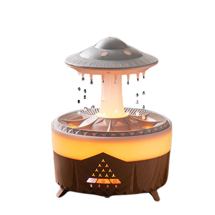 ThreeH UFO Design äTherische öLe Diffuser & Luftbefeuchter mit Regentropfen Effekt 7 Farben Licht fü