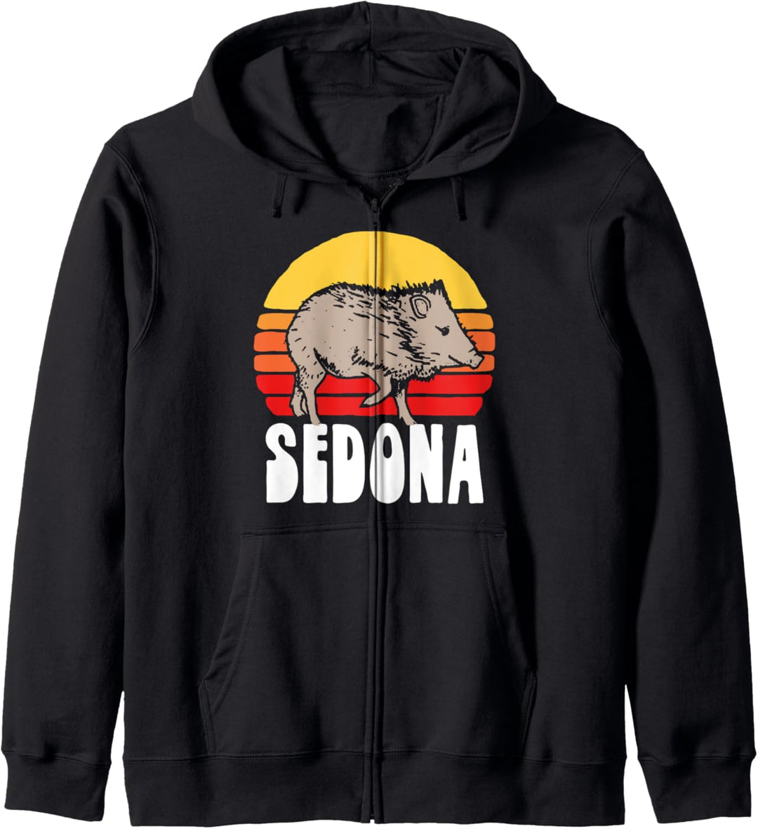 Sedona Javelina Vintage Retro 80s Sunset Cute Funny Arizona Kapuzenjacke