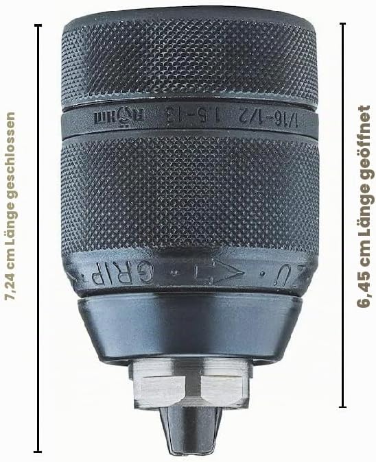 RÖHM Schnellspannbohrfutter Extra RV 13, 1,5-13 mm, Aufnahme 1/2 Zoll, Metall, 1 Stück, 802490
