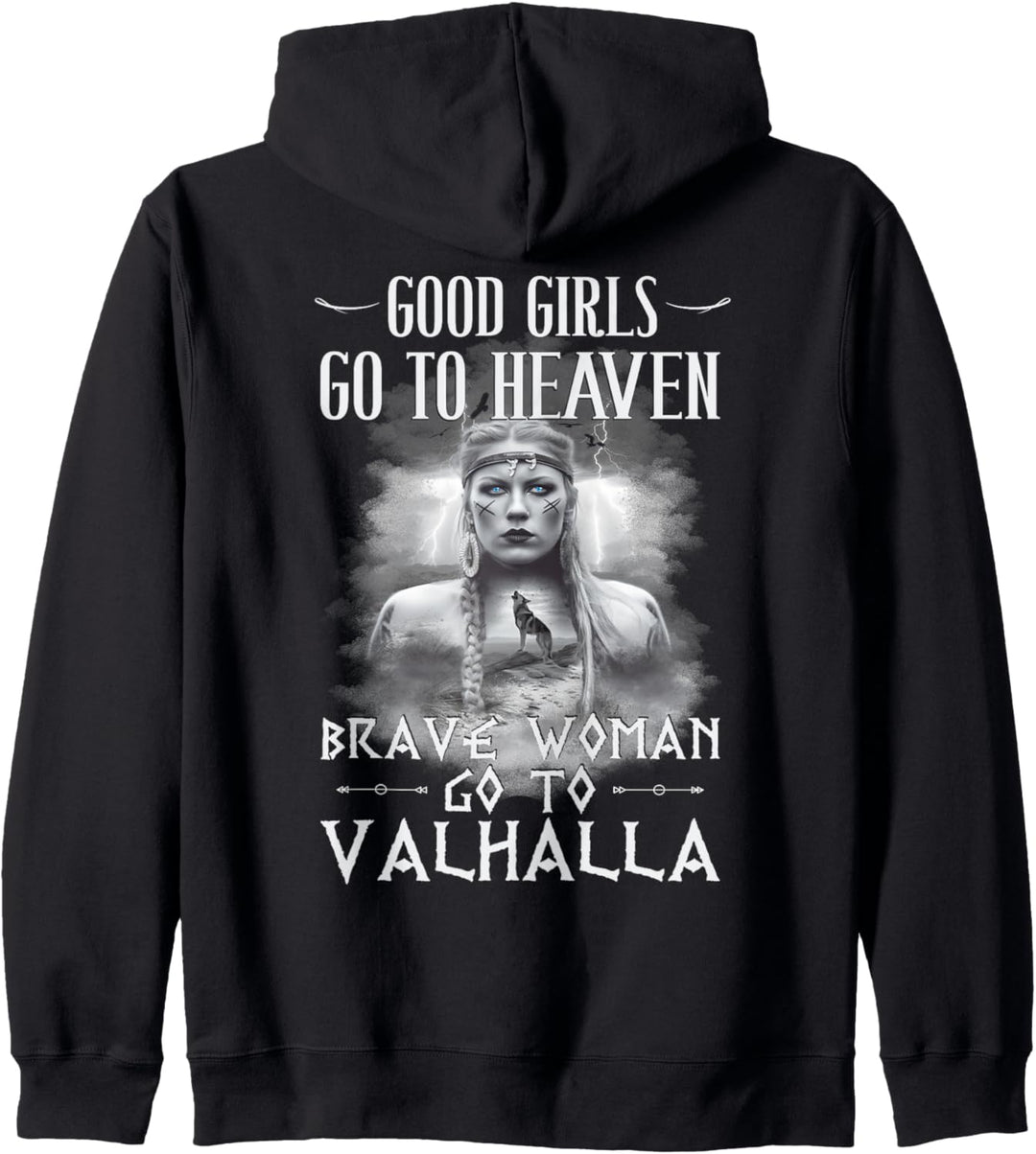 Walhalla Wikinger Sprüche Brave Woman Go To Valhalla Kapuzenjacke