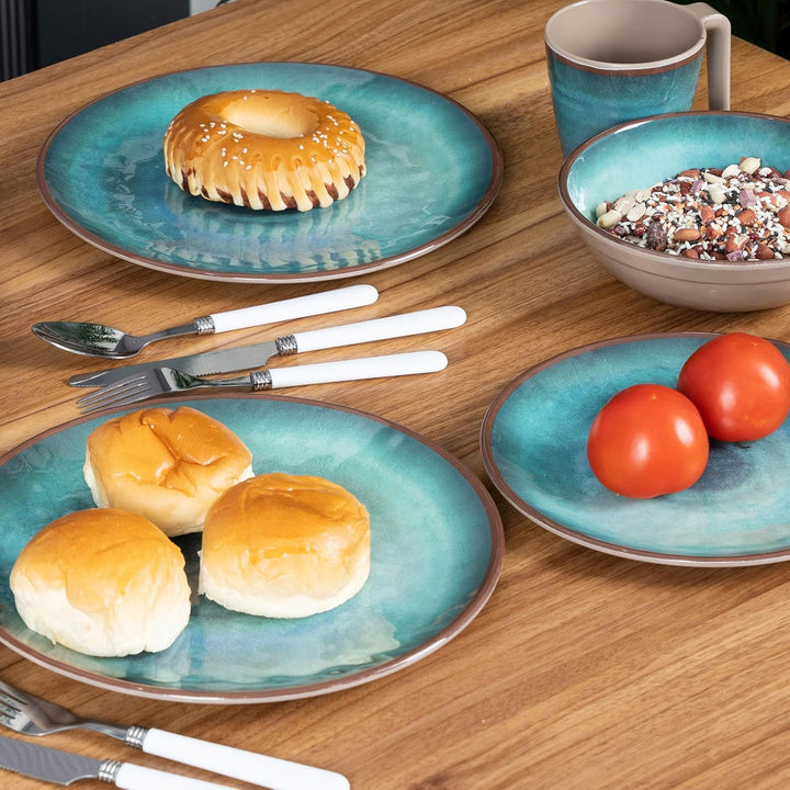 Melamin Campinggeschirr für 4 Personen 12 Teile - Geschirrset - Camping Geschirr