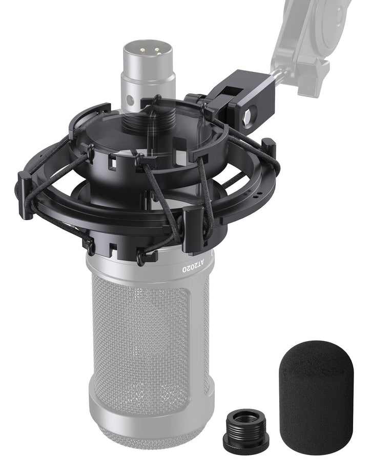 AT2020 Mikrofonspinne, Kompatibel mit Audio-Technica AT2020USB+, AT2035 & ATR2050, Mikrofon-Stossdäm