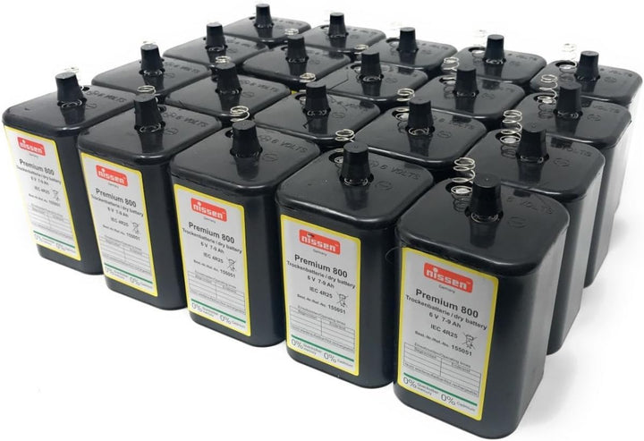 4R25 6V-Blockbatterie Trockenbatterie Ersatz für Nissen Laternenbatterie IEC 4R25 (Nissen 6V-Block 2