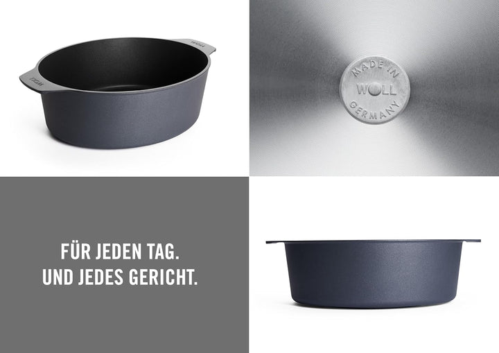 Woll Diamond Lite Bräter mit Glasdeckel in Box, 31 x 26 cm, 11 cm hoch, 6 Liter - Geeignet für Ceran