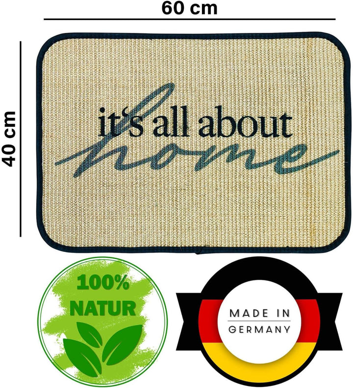 WohnDirect Eco-Sisal Fussmatte 40x60 - Fussmatte 100% Sisal - rutschfeste Türmatte It&