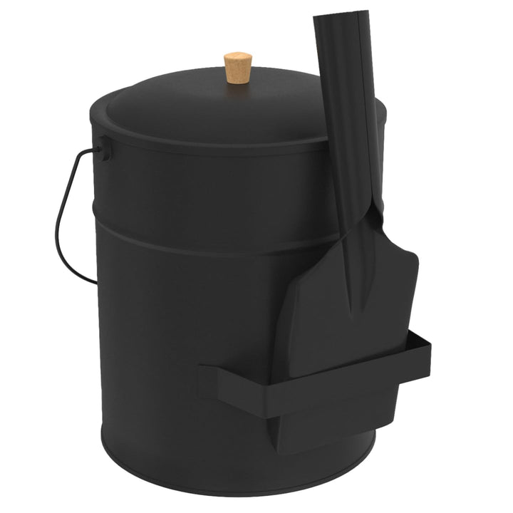 IDMarket - Ascheeimer 15L mit Schaufel und Deckel