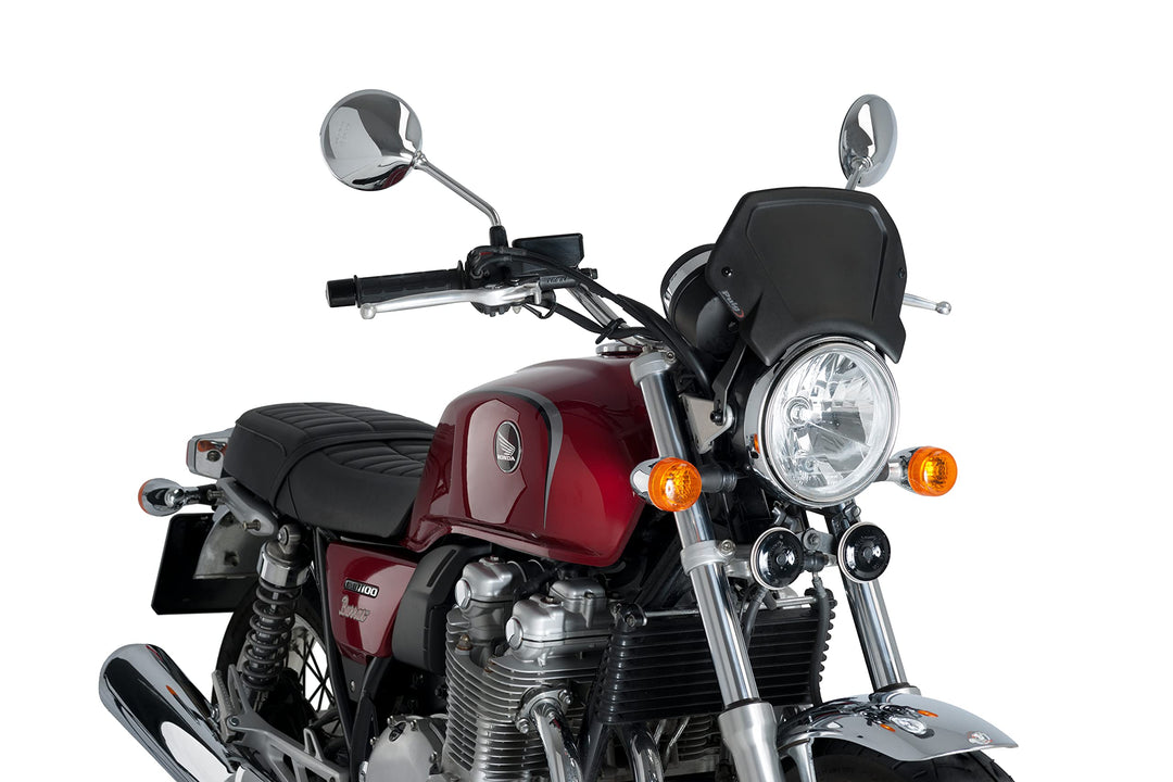 Puig 3593N Aluminium Frontplatte Schwarz, SCHWARZ