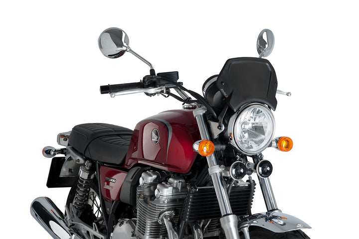 Puig 3593N Aluminium Frontplatte Schwarz, SCHWARZ
