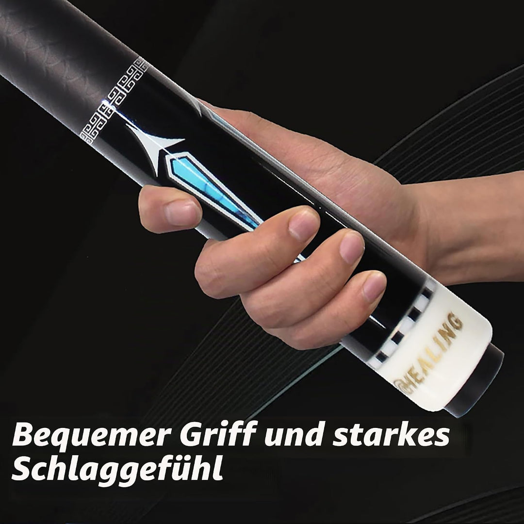 OKHEALING T700 Billardqueue aus Kohlefaser, 14 mm Phenolspitze, schwarze Phenolzwinge, 1/2 Gelenk, h