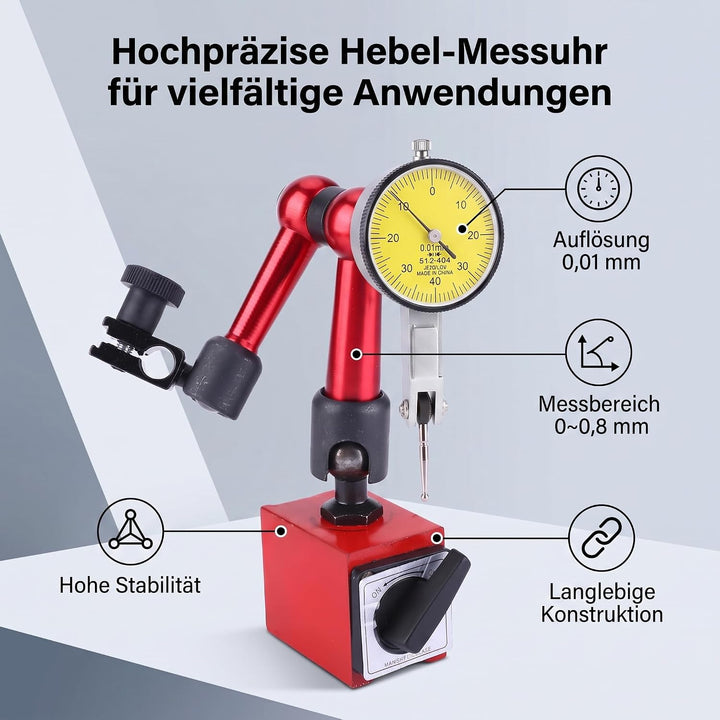 Magnet-Messstativ mit Messuhr, Magnet Messstativ mit Magnetständer-Basishalterständer, Magnetstativ