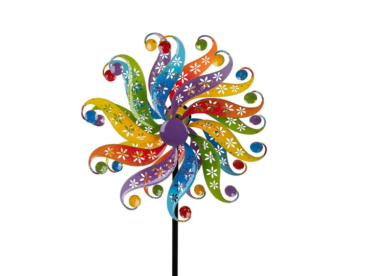 formano Buntes Windrad für den Garten aus Metall Dekoratives Windspiel Gartendeko