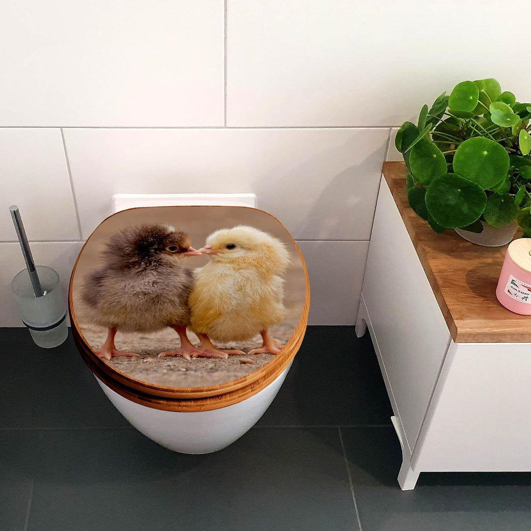 banjado Design WC Sitz Bambus Absenkautomatik 45,8x37,5cm - Toilettendeckel mit Absenkautomatik Holz
