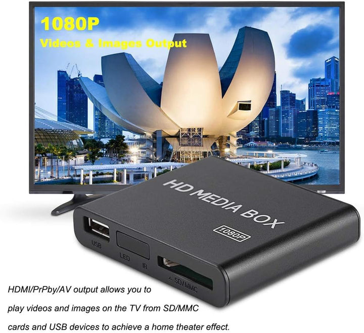 Eboxer 110-240 V Full HD Box Media Player 1080 P Media Player Box Unterstützung USB MMC RMVB MP3 AVI