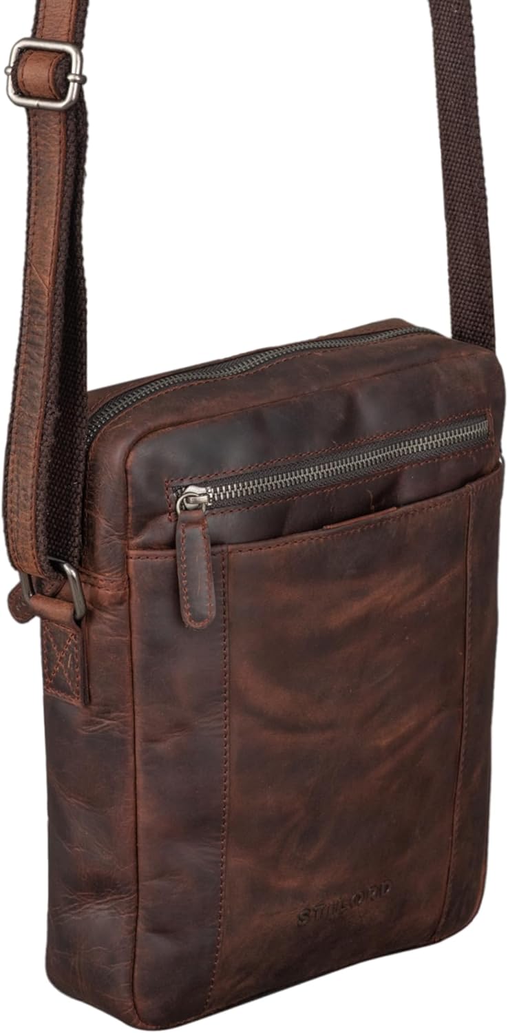 STILORD 'Fox' Herrentasche Leder Vintage Messenger Bag Männer Handtasche klein für 10,1 bis 10,5 Zol