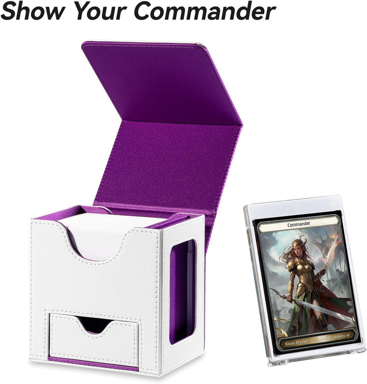 Kartendeck-Box für MTG Commander - Patentiertes Design, Commander-Display, Passend für 100 doppelt u