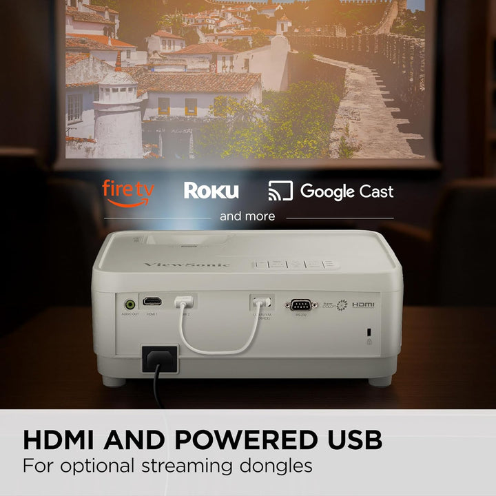 ViewSonic PX700HDH 1080p Full HD Projector, 3700 ANSI Lumens, 22,000:1 Contrast, 16ms Low Input Lag,