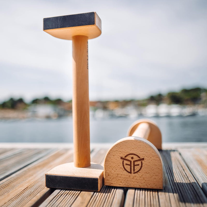 Eric Flag Holz Parallettes Liegestützgriffe, Handstand-Barren Lange für Fitness, Gym, Street Workout