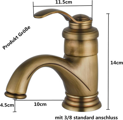 BOAOTX Wasserhahn Bad Antik, Waschtischarmatur Retro, Mischbatterie Waschbecken Armatur, Badarmatur