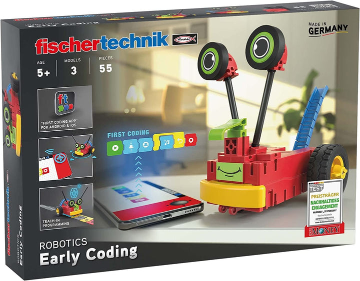 fischertechnik 559889 ROBOTICS – Early Coding, Bausatz für Kinder ab 5 Jahren, Experimentierkasten f