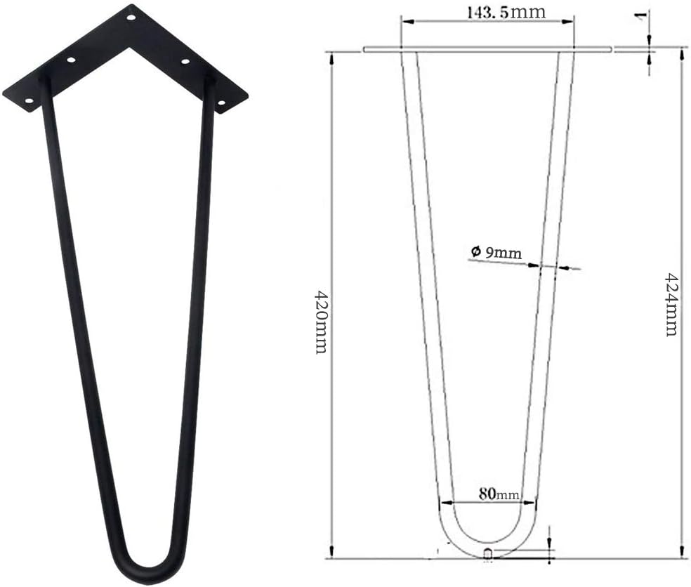 Signstek Tischbeine Moebelfuesse Metall Haarnadel Tischbeine 40cm/16'' Höhe für Couchtische, Moderne