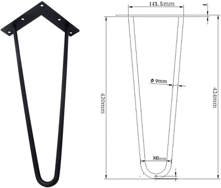 Signstek Tischbeine Moebelfuesse Metall Haarnadel Tischbeine 40cm/16'' Höhe für Couchtische, Moderne