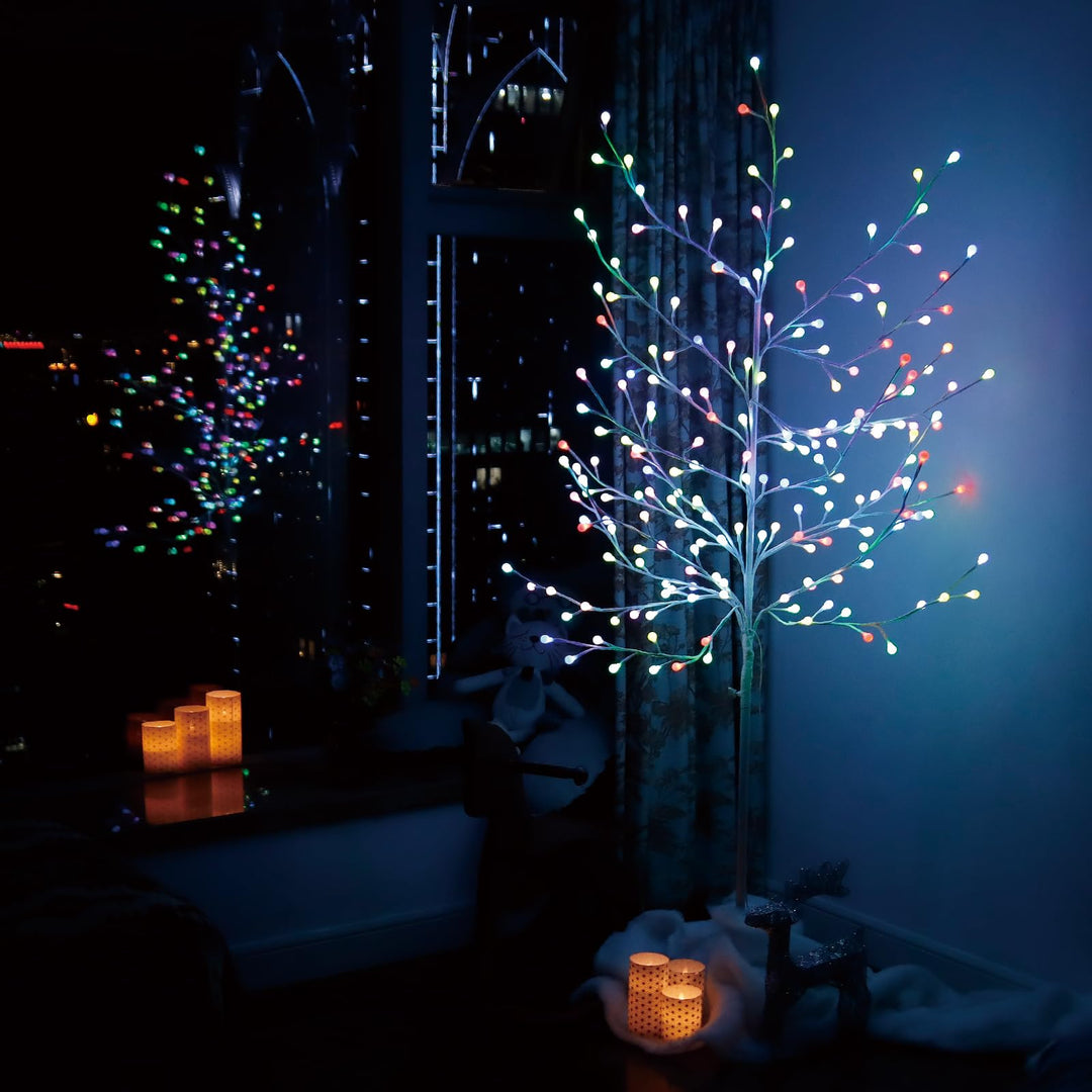 CCLIFE Led Lichterbaum Innen Aussen Weihnachten, Led Baum Innen, Buntes Licht Lichterdeko, IP44, 180