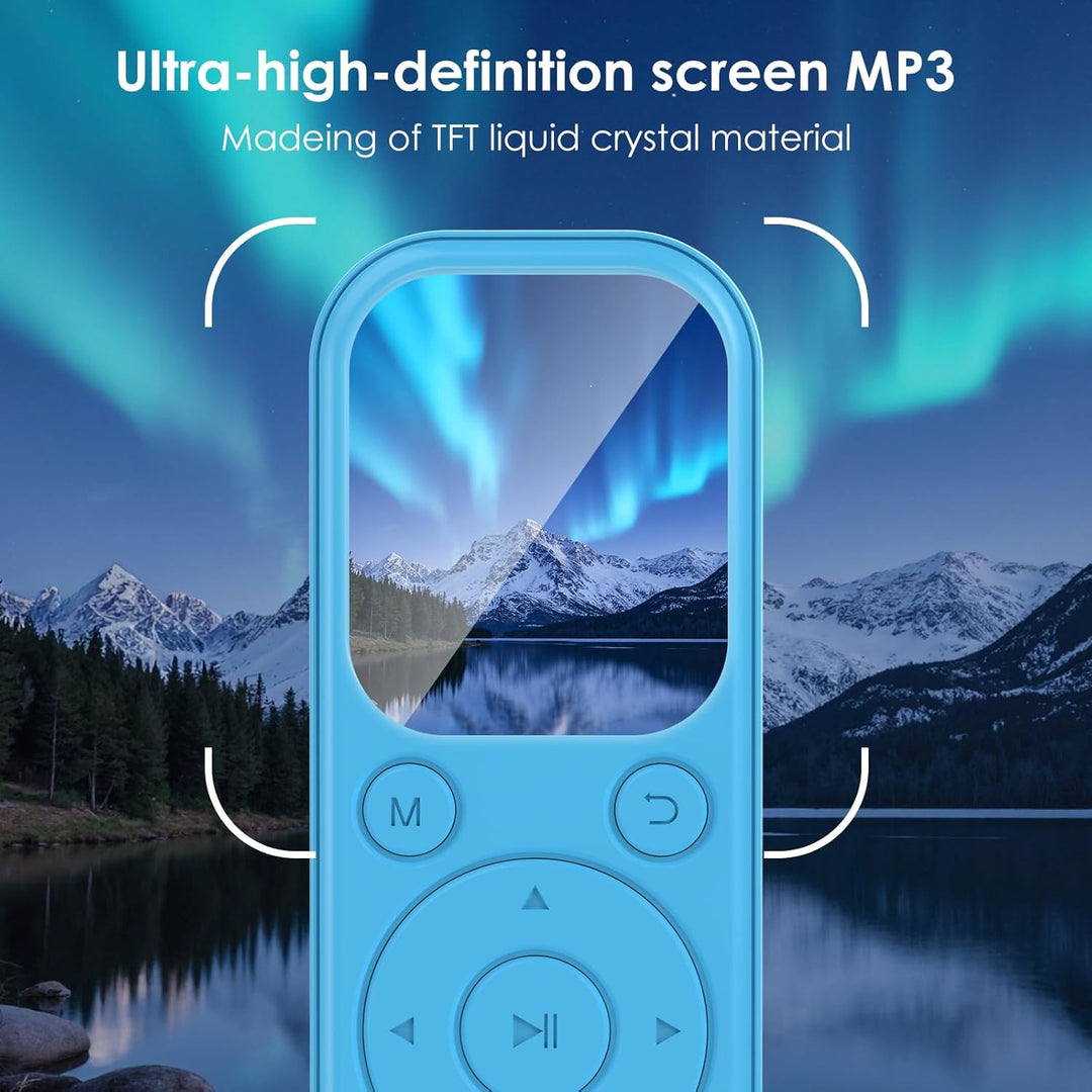 64GB MP3 Player Bluetooth 2,01 Zoll Tragbare MP3-Player mit Ultra-HD-Bildschirm 300mAh Akku HiFi Sou